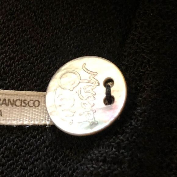 Margaret O’Leary Linen Blend Black One Button Cardigan Sweater - Picture 8 of 14